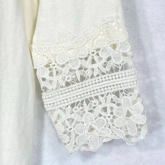 Talbots Lightweight Sweater Lace Elegant Timeless Old Money Grandma Core Boho M - Picture 2 of 5